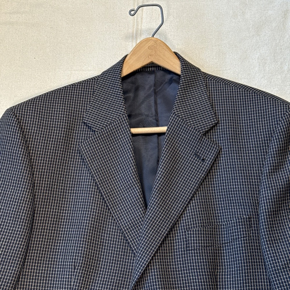 Vintage Louis Feraud Blazer Jacket Wool Sz EU 54 Textured FLAW